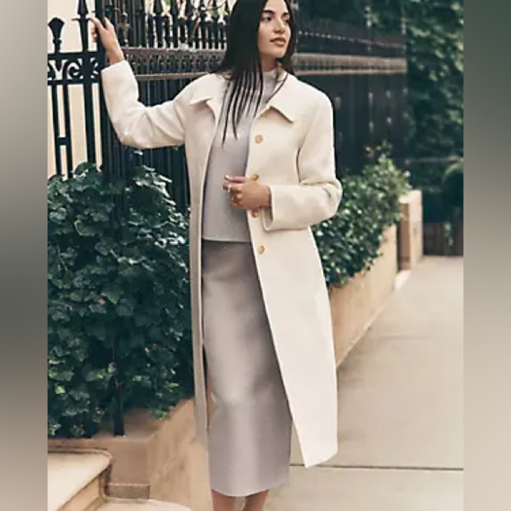 NWT Ann Taylor Belted Notch Collar Coat - Picture 6 of 6